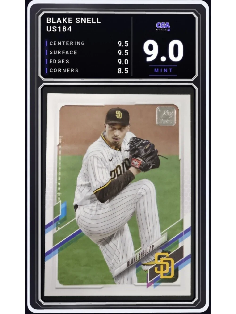 2021 Topps Update #US184 Blake Snell San Diego Padres - CGA 9.0 Digital Grade